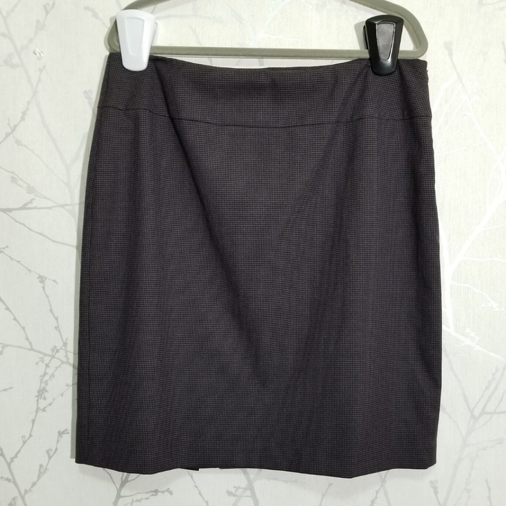 Cleo Louben Micro Houndstooth Print Pencil Skirt